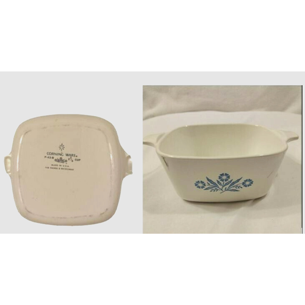 RARE Mistake Crooked Print on Vintage Corning Ware Cornflower P-43-B 2 3/4 Cup